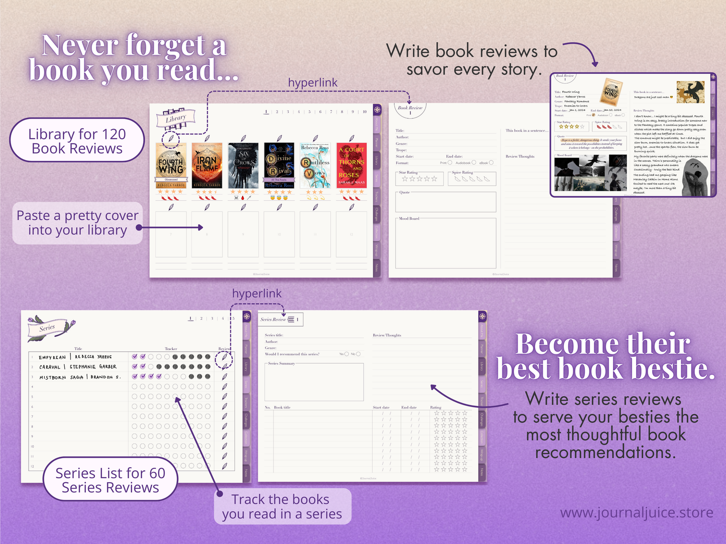 Digital Reading Journal for Goodnotes and Notability