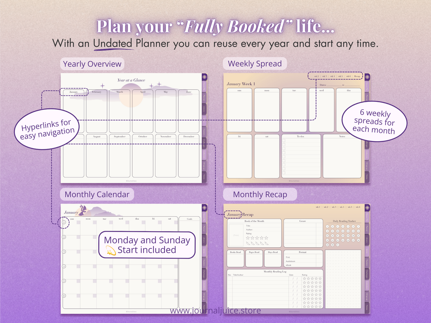 Digital Reading Journal for Goodnotes and Notability